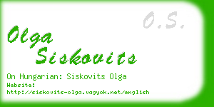 olga siskovits business card